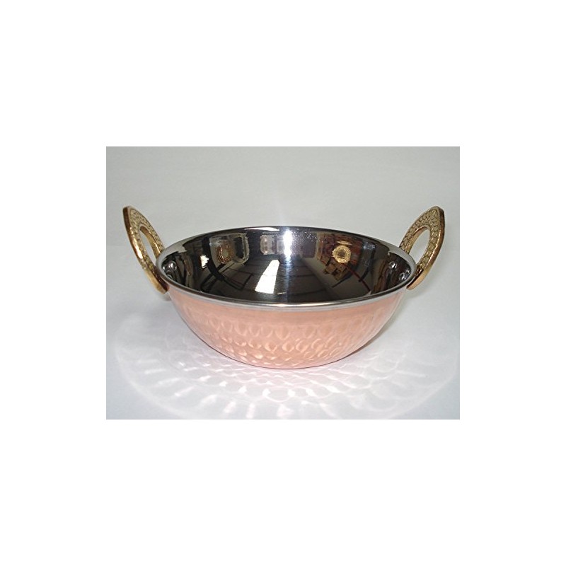 Indian Hammered Copper-Base Karahi (Tawa)