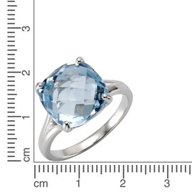 Zeeme Gemstones 358271173 Women's Ring 925 Sterling Silver Shiny Blue Topaz White, Sterling Silver, Topaz