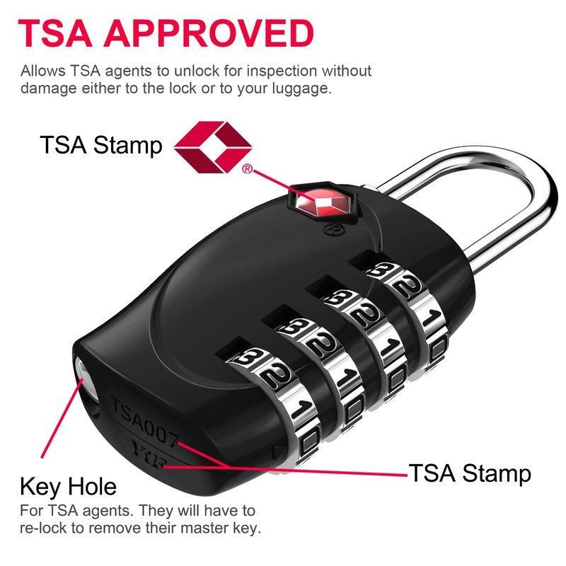 ZHEGE Suitcase Locks, Travel Lock for Luggage, TSA Approved Luggage