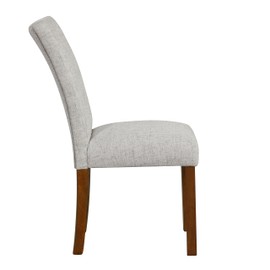 HomePop Button Tufted Fabric Dining Chairs - Neutral Textured Solid Woven (Set of 2)