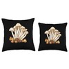 Enoki Mushrooms With Acorns Throw Pillow