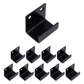 Coshar 10 Pcs Thicken Stainless Steel Tile Hanger Bracket Wall Tile Display Clip Clamp Holder Heavy Duty Flat J Hook Hanger Wall Mounted Billboard Hook Fastener - Black (Inner Width 25mm)