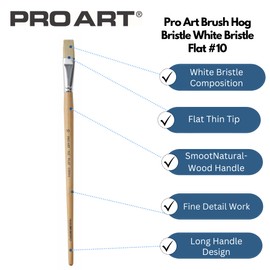 Pro Art Brush White Bristle Flat #10