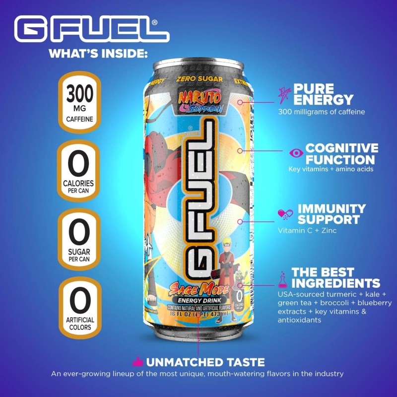 G Fuel Sage Mode Energy Drink 16 Fl Oz Pack