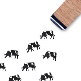 Cow Rubber Stamp, 3/5 Inch Small Mini Stamp for Scrapbooking Card Making Planner