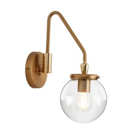 Pathson Industrial Swing Arm Wall Sconce Lighting, Adjustable Globe Wall Vanity Light for Bathroom, Hardwired Wall Lamp Fixture for Bedside Living Room Study Room (Antique)