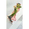 Frog Leisure from artificial stone, ca. 19 x 7 cm