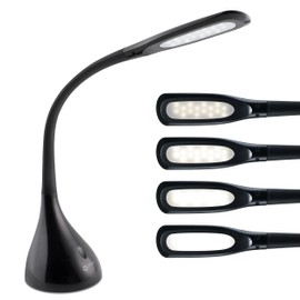 OttLite Creative Curves LED Desk Lamp with Adjustable Neck - 4 Dimmable Brightness Settings with Energy Efficient Natural Daylight LEDs for Home Office, Computer Desk, & Dorms