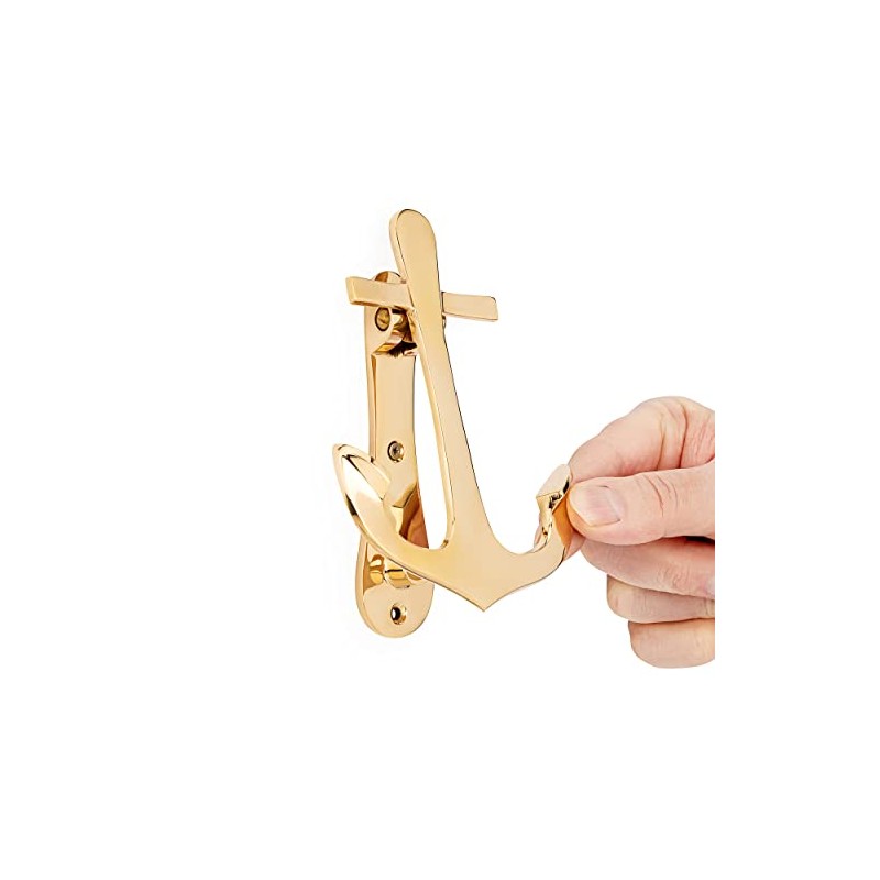 NKlaus Maritime Door Knocker Anchor Brass Gold 10 x 15