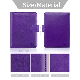 WALNEW RFID Blocking Passport Holder Travel Wallet Cover Case (N-Purple)