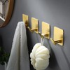 DELITON Gold Towel Hooks- 4 Pack Adhesive Hook for Coat