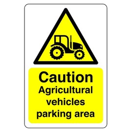 Safety First Display LTD Caution Argricultural vehicles parking sign - 1.2mm Rigid plastic for indoor/outdoor usage (400mm x 300mm) Viewing Distance within 14m.