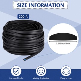 Flat Screen Spline 0.315 Width Vinyl Screen Spline Flat Bottom and Curved Top Edge Fillet for Replacing The Glass Screen on Windows or Patio Screen Doors, 0.092 Thickness(200 ft)
