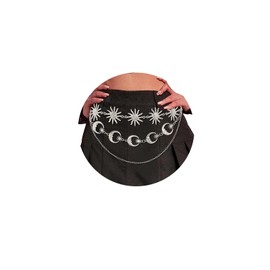 ELABEST Sun Belt Moon Chain Belt Layered Mental Belt Chain for Jeans Dress (Silver A)