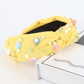 CIEHER Teacher Headbands for Women, Headband for Back to School, Knotted Hairband, Teacher Hair Accessories Appreciation Gifts - Yellow