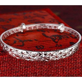 Jewelry Silver Womens Charm Bangle Bracelet Gift Durable and clever