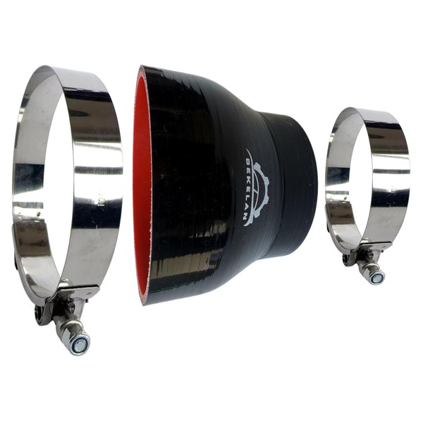 Bekelan 3.5" to 4"(89-102mm) High-Temp Silicone Reducer Hose With Stainless