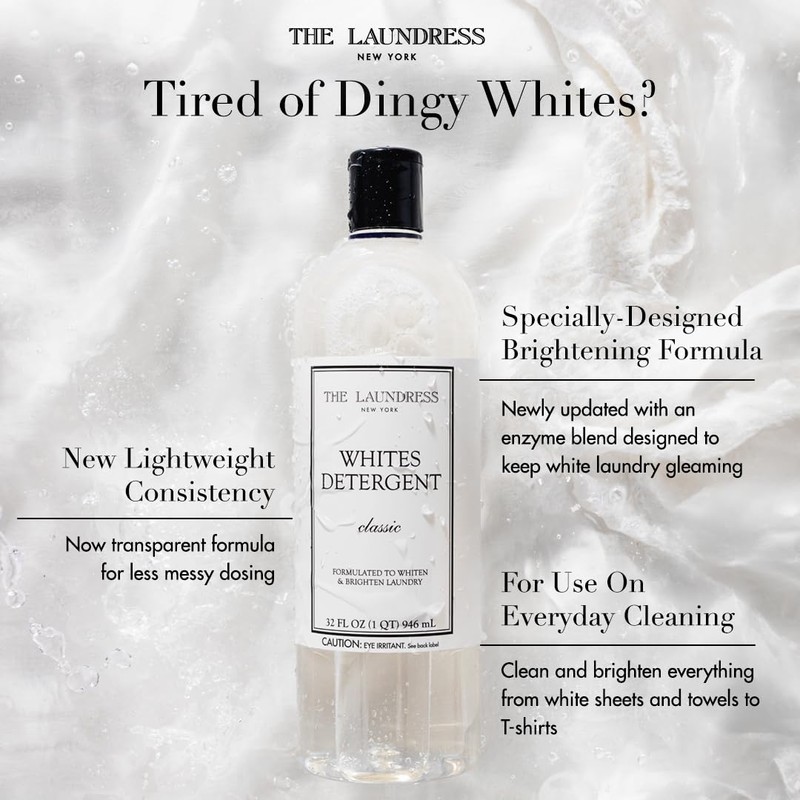 The Laundress Whites Detergent, Concentrated Laundry Detergent Liquid, Whiten &