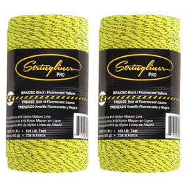 Stringliner 35795 Bonded Mason’s Line Replacement Rolls – 1 Lb. #27 Construction Replacement Roll Braided Black/FL Yellow 640'. (2 Pack)