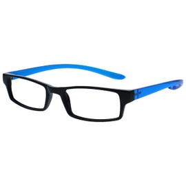 OPULIZE UV Reader Black Bright Blue Neck Specs Reading Glasses Value 3 Pack Womens Mens Spring Hinges UVR3PK020 +1.50