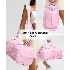 Gym Bag for Women Workout Gym Backpack with Shoe Compartment Sports Duffel Bag Multiple Pockets 30L (Cherry Blossom)