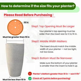 Furniok 2-Pack 18-Inch Round Planter Insert - Plant Pot Insert with Drainage Holes, Use Less Potting Soil, Planter Accessories for Indoor & Outdoor Use (18 inch)