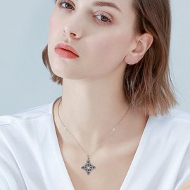 VENACOLY Witch Knot Urn Necklace for Ashes 925 Sterling Silver Witch Knot Cremation Pendant Necklace Cremation Jewellery Memorial Gift for Women, Sterling Silver, No Gemstone