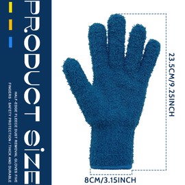 BLMHTWO 2 Pairs Microfiber Dusting Gloves Washable Microfiber Gloves Mitt Reusable Dusting Gloves for Plants Kitchen House Cars Mirrors Lamps Blinds Dusting Cleaning Gloves