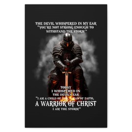 The Devil Whispered in My Ear, I Am The Storm Canvas Wall Art 1.25" S22 Home Decor Picture Positive Wall Inspiring Quotes Inspirational Office Wall Decor Living Room Bedroom 8" x 12"