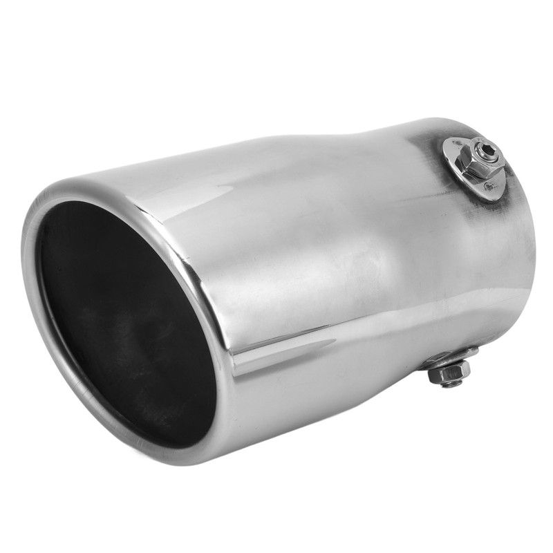 Silver Universal Exhaust Muffler Stainless Steel Exhaust Tip 76mm/2.99in Inlet