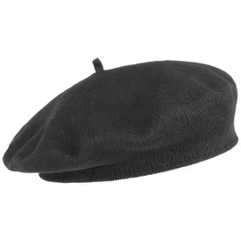 Lipodo Biscaya Beret Hat Cotton Basque Made in Italy Women's Spring Summer Black