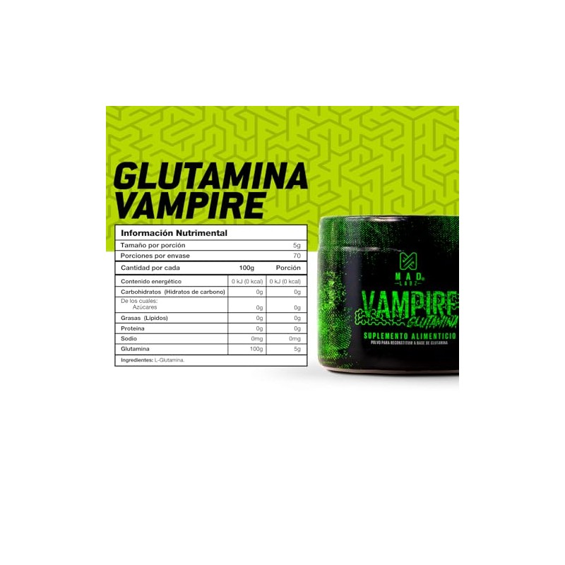 MAD LABZ - Glutamina Vampiro | 5g porcion | 70