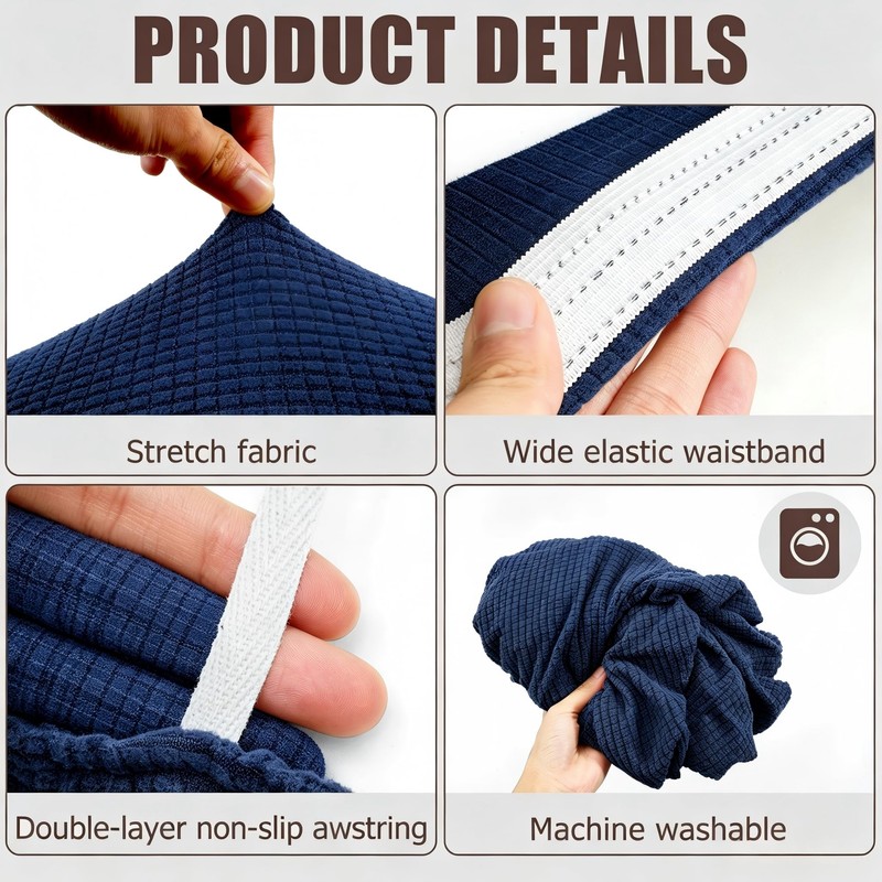 2 Piece RV Couch Covers for Sofa Bed, Stretch Elastic
