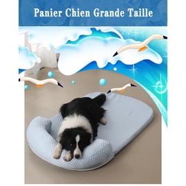 Dog Cooling Mat, Removable and Washable Dog Bed, Ice Silk Mattress for Dogs, Cats, Summer for Animals (Blue, S)