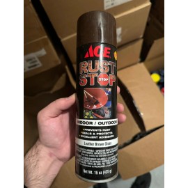 Ace Rust Stop Gloss Leather Brown Protective Enamel Spray Paint 15 oz ,