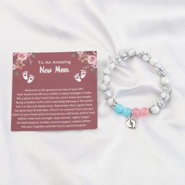 MYOSPARK Mom To Be Gift New Mom Bracelet First Time Mom Gift Baby Announcement Gift for Expecting Mother (CA Mom Welcome BR)