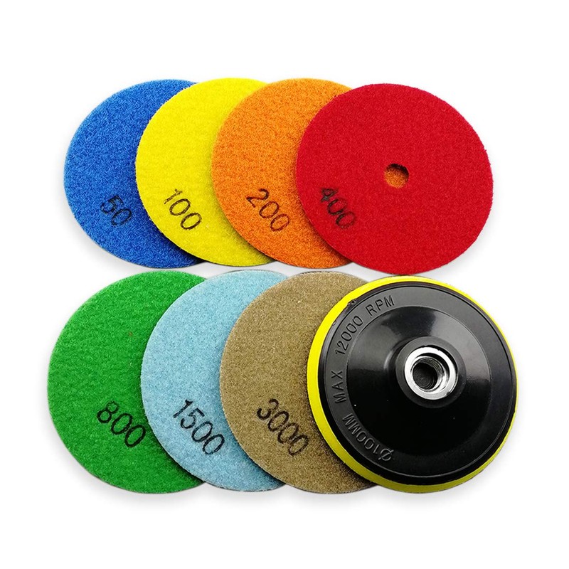 SHDIATOOL Diamter 4"/100mm Dry Diamond Polishing Pad for Granite Marble