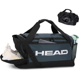 HEAD Bolsa de tenis impermeable de 45 l para hombre, bolsa deportiva de gimnasio de gran capacidad con compartimento para zapatos, bolsa de lona cruzada ligera para negocios, entrenamiento, fitness, f