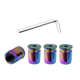 Yourkar 4 PCS Locking Car Tire Valve Stems Caps, Dustproof Auto Tire Valve Stem Cover with Rubber Seal, Anti-Theft Tyre Air Stems Cover for Cars, SUVs, Bicycles, Car Accessories (Colorful)