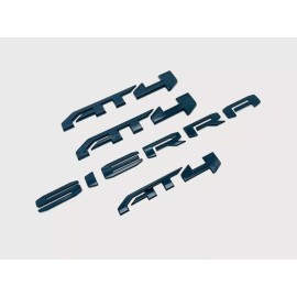 GMC NEW 4PCS Gloss Black AT4 Overlay Emblem Sierra Fit 2019-2025 GMC Sierra 1500