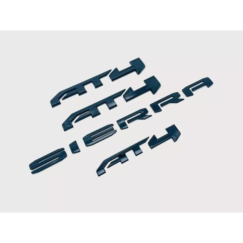 GMC NEW 4PCS Gloss Black AT4 Overlay Emblem Sierra Fit