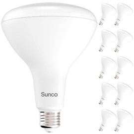Sunco 10 Pack BR40 LED Light Bulbs, Indoor Flood Light, 3000K Warm White, Dimmable, 100W Equivalent 17W, 1400 LM, E26 Base, Recessed Can Light, High Lumen, Flicker-Free - UL & Energy Star