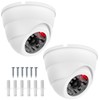 QWORK® 2 x dummy dome camera with LED, fake camera