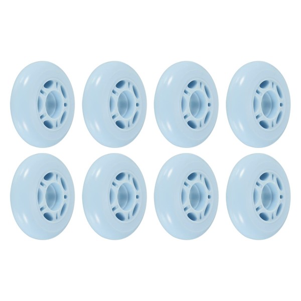 PATIKIL 8pcs 82A Inline Skate Replacement Wheels for Single Row Skate Casterboard Indoor or Outdoor Blue