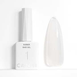CANNI Rubber Base Gel - 9ml Clear Nail Strengthener Gel, Flexible Base Coat for Weak Nails, UV LED Soak Off Natural Look Manicure DIY Women