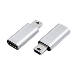 USB C to Mini USB Adapter, Duttek 2 Pack USB C (Female) Mini USB (Male) Adapter Type-C to Mini Converter Adapter for Qualifying Invoice