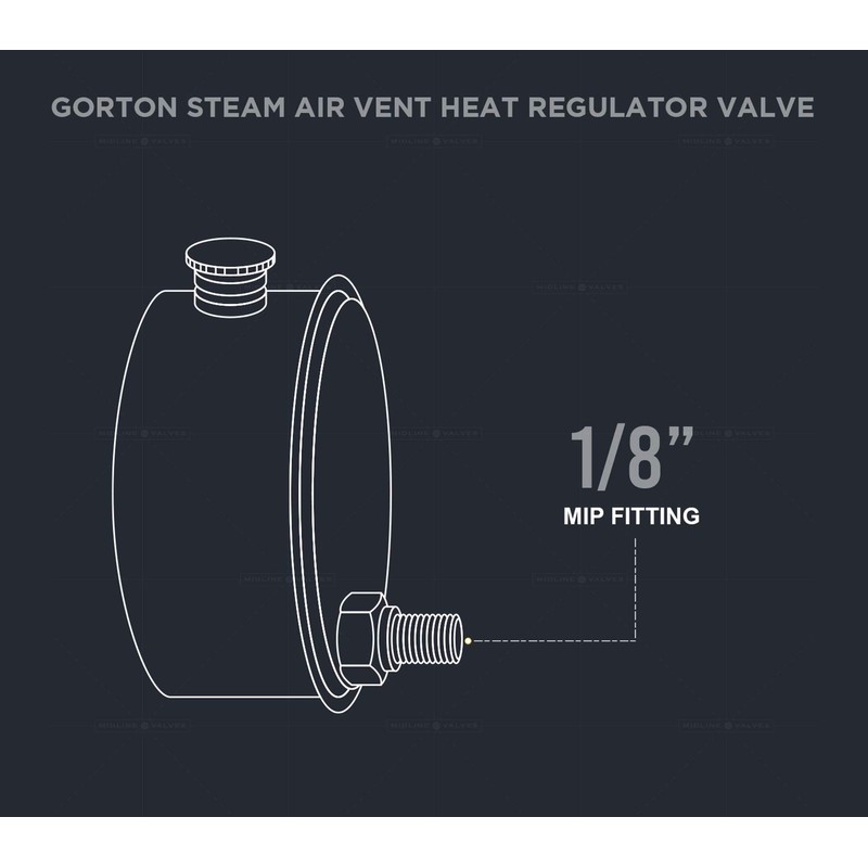 Midline Valve HBW-DB18 Steam Air Vent #C Heat Regulator Valve;