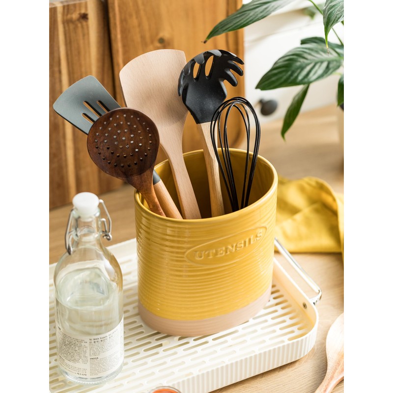 YHOSSEUN Kitchen Utensil Holder for Countertop, Ceramic Utensil Holder for