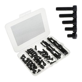 MEETOOT 60PCS Steel Hexagon Socket Head Cap Screw Set M6x8/12/16/20/25 Metric Screw Fasteners Suitable for 3D Printing Motorcycle Bike Repair Furniture Repair