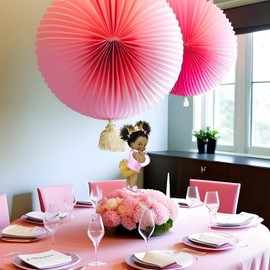 Pink Gold Princess Table Centerpieces Baby Shower Birthday African American Princess Party Decor